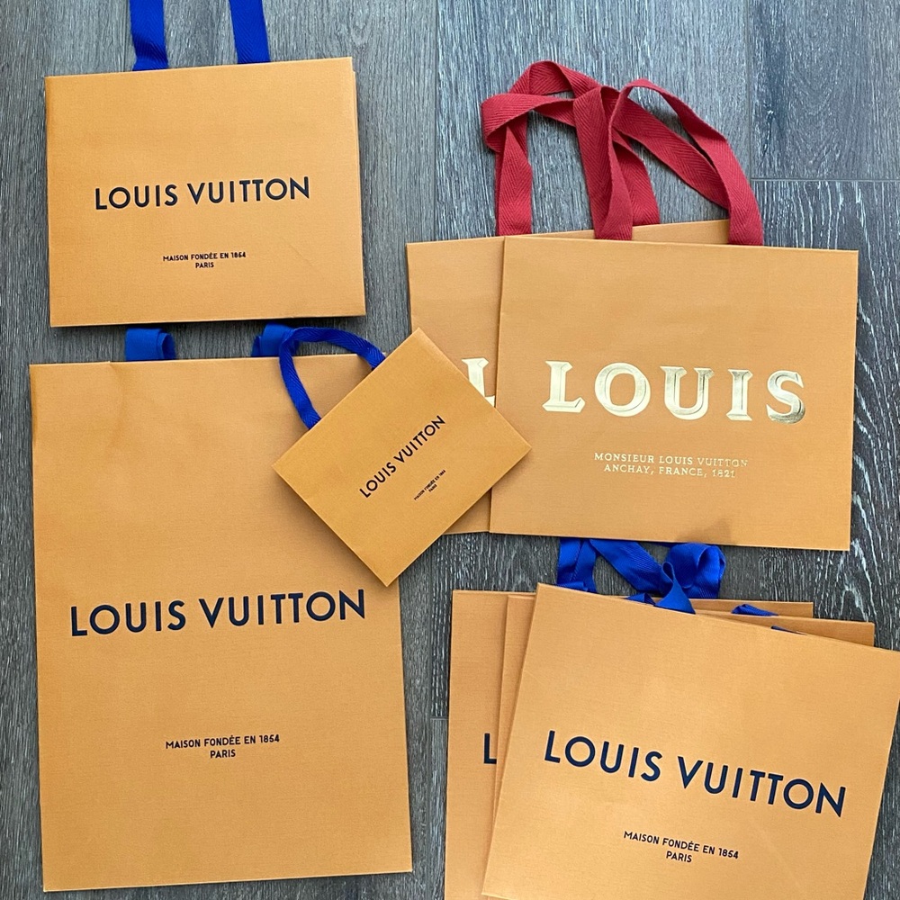 Louis Vuitton Orange and Blue Shopping Bags
